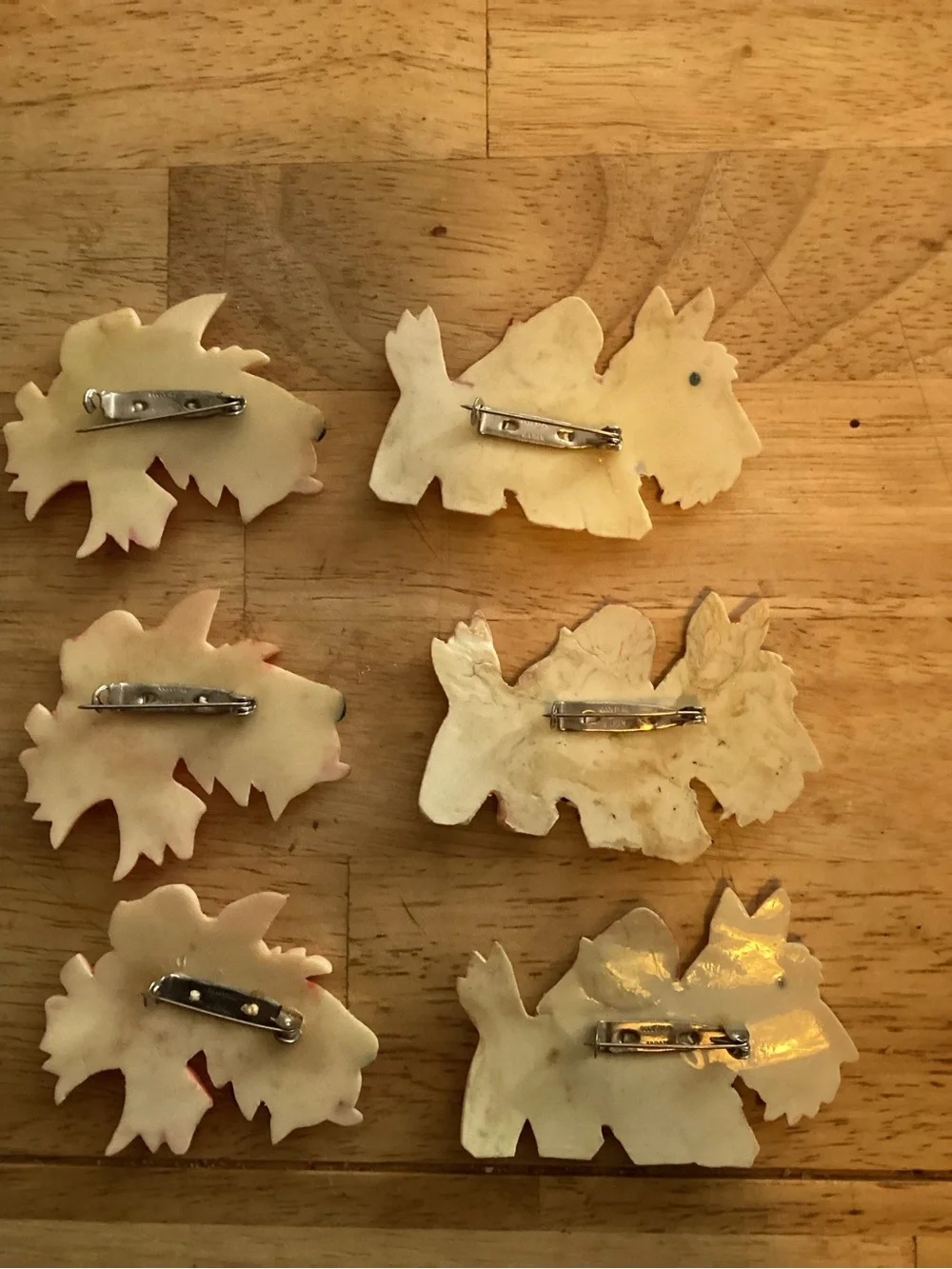 Vintage Scottie & Terrior dog Pins made in Occupied Japan lot of 6